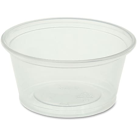 Genuine Joe 2 oz Portion Cups - 50.0 / Bag - 50 / Carton - Clear - Polystyrene - Beverage, Sauce