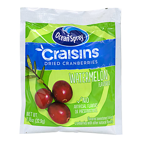 OCEAN SPRAY Craisins Watermelon Flavored Dried Cranberries, 1.16 oz, 200 Count