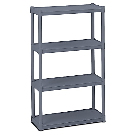 Iceberg Rough 'n Ready Storage System, 4 Shelves, 54"H x 32"W x 13"D, Charcoal
