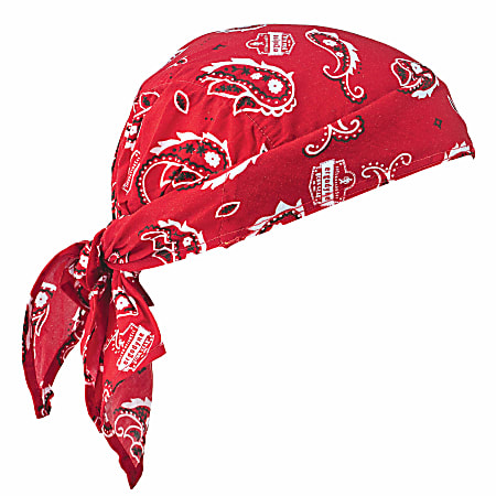 Ergodyne Chill-Its 6710 Evaporative Cooling Triangle Hats, Red Western, Case Of 24 Hats