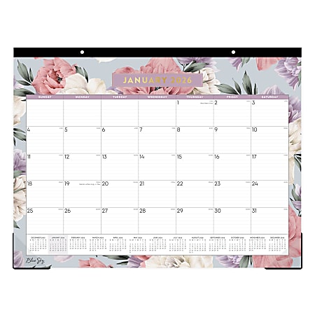 2026 Blue Sky Monthly Desk Pad Calendar, 22" x 17", Tula, January To December, 144086