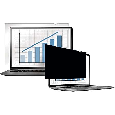 Fellowes PrivaScreen Blackout Privacy Filter - 14.0" Wide - For 14" Widescreen LCD Notebook - 16:9 - Fingerprint Resistant, Scratch Protection - Polyethylene - Crystal Clear, Black - TAA Compliant
