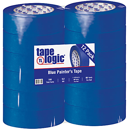 Tape Logic® 3000 Painter's Tape, 3" Core, 1.5" x 180', Blue, Case Of 12