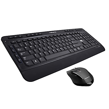Volkano X Graphite Series Wireless Keyboard And Mouse, Full Size, Black