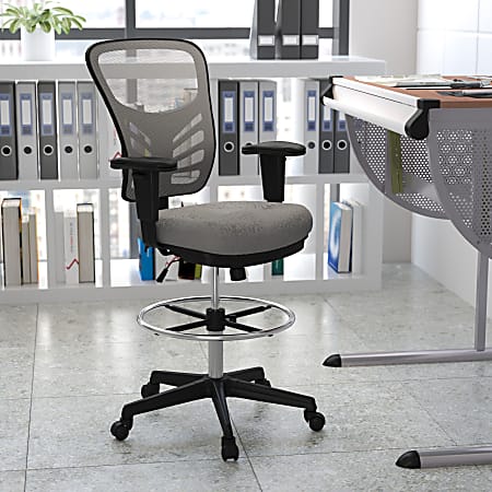 Flash Furniture Mid-Back Mesh Ergonomic Drafting Chair with