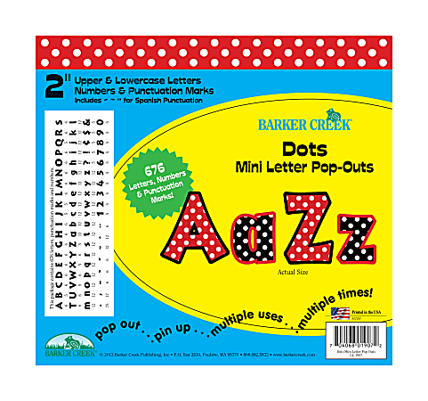 Barker Creek® Letter Pop-Outs, 2", Dots, Set Of 676