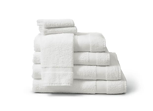 Medline Fine-Spun Bath Towels, 24" x 48", 8 Lb, White, Pack Of 12