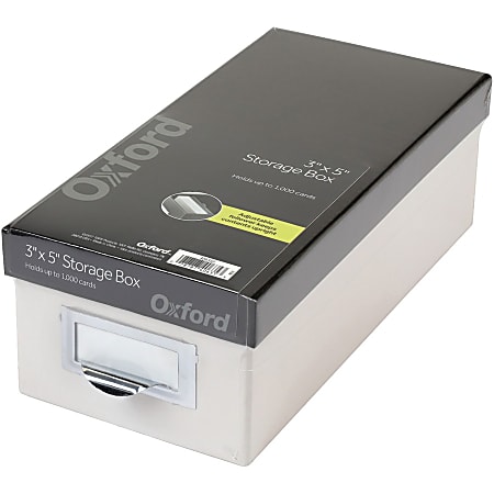 Oxford Index Card File Box, 300-Card Capacity, Black (01351)
