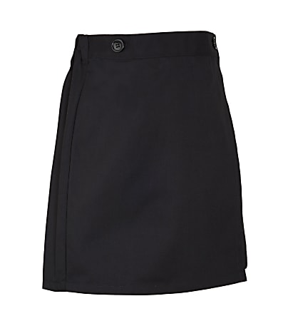 Royal Park Girls Uniform, Flat-Front Skort, Size 8 1/2, Black