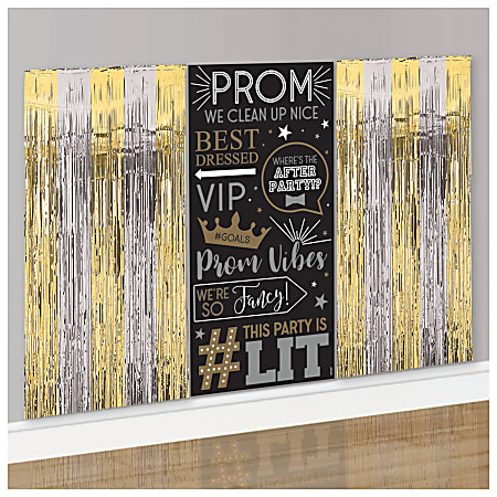 Amscan Prom Fringe And Scene Setter 3-Piece Combo Backdrop, Multicolor