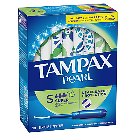 Tampax Pearl Ultra Absorbency Tampons, 18 Count (Pack of 2)