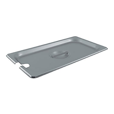 Winco Steam Table Notched Stainless-Steel Pan Cover, 1/3