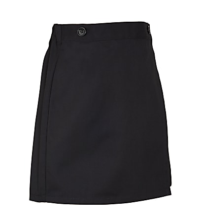 Royal Park Girls Uniform, Flat-Front Skort, Size 18 1/2, Black