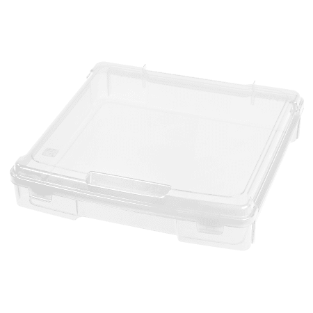 IRIS Portable Project Cases, 14-1/4" x 14-3/8" x 3-1/8", Clear, Pack Of 6 Cases