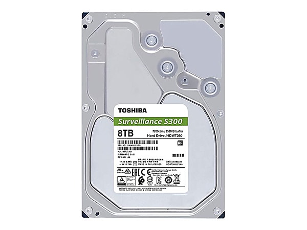 Toshiba S300 Surveillance - Hard drive - 8 TB - internal - 3.5" - SATA 6Gb/s - 7200 rpm - buffer: 256 MB