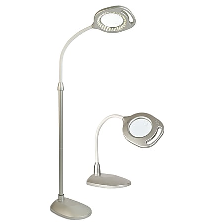 OttLite 2 in 1 LED Magnifier FloorTable Light 56 34 H Office Depot