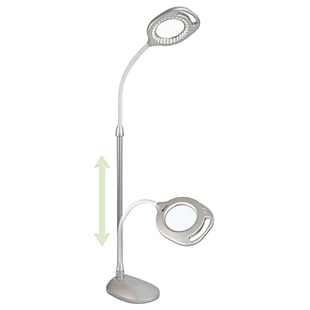 OttLite 2 in 1 LED Magnifier FloorTable Light 56 34 H Office Depot