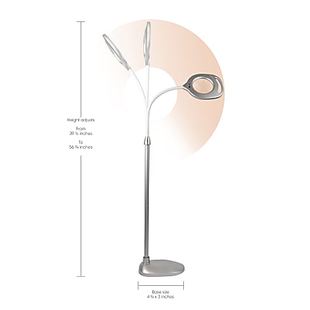 OttLite 2 in 1 LED Magnifier FloorTable Light 56 34 H Office Depot