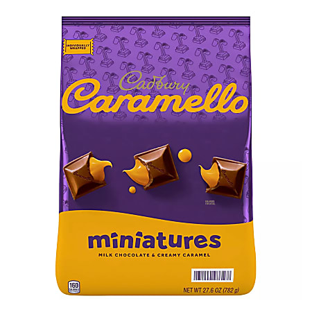 Cadbury CARAMELLO Miniatures Milk Chocolate And Caramel Candy Bars, 27.6 Oz Bag