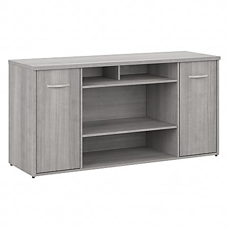 Bush® Business Furniture Studio C 60"W Office Storage Cabinet With Doors And Shelves, Platinum Gray, Standard Delivery