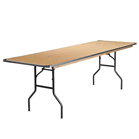 Flash Furniture Rectangular Heavy-Duty Folding Banquet Table, 30"H x 30"W x 96"D, Natural