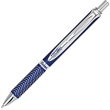 Pentel® EnerGel® Alloy Retractable Gel Pen, Medium Point, 0.7 mm, Blue ...