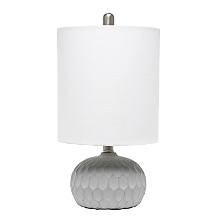 Lalia Home Concrete Thumbprint Table Lamp, 18-1/2"H, White Shade/Concrete Base