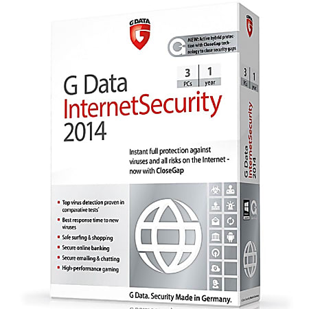 G Data InternetSecurity 2014 - 3 PC & 12 Months, Download Version