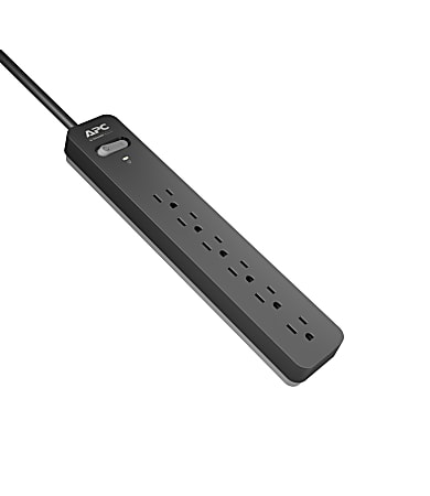 APC® Essential SurgeArrest 6-Outlet Surge Protector, 15' Cord, Black, PE615