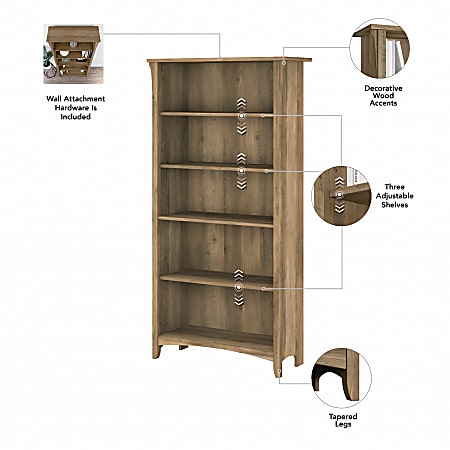 Bush furniture salinas 5 shop shelf bookcase in vintage black