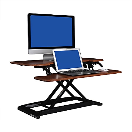 FlexiSpot AlcoveRiser Sit-To-Stand Desk Converter, 35"W, Mahogany