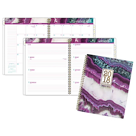 AT-A-GLANCE® Agate Weekly/Monthly Planner, 8 1/2" x 11", Multicolor, January to December 2018 (1053-905-18)