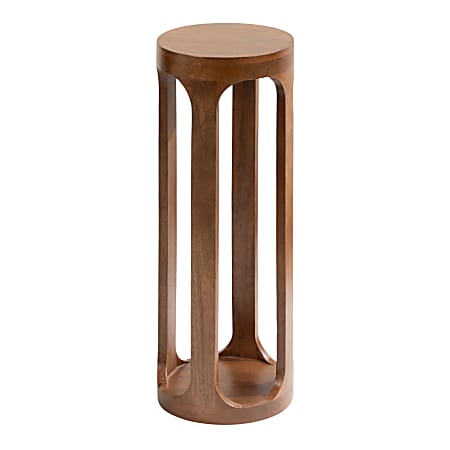 Kate and Laurel Dahl Wood Round Drink Table, 23"H x 8"W x 8"D, Walnut