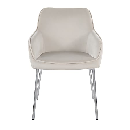 Cream chrome sales dining chairs