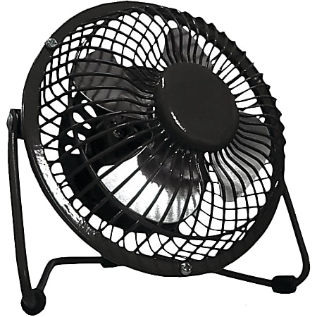 Optimus Personal Fan 4 12 H x 4 716 W x 4 D Black Office Depot
