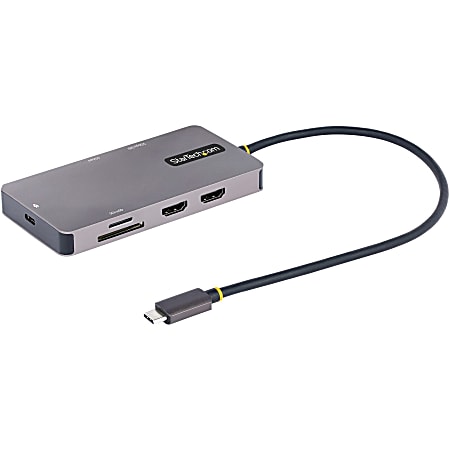 StarTech.com USB C Multiport Adapter, Dual HDMI, 4K