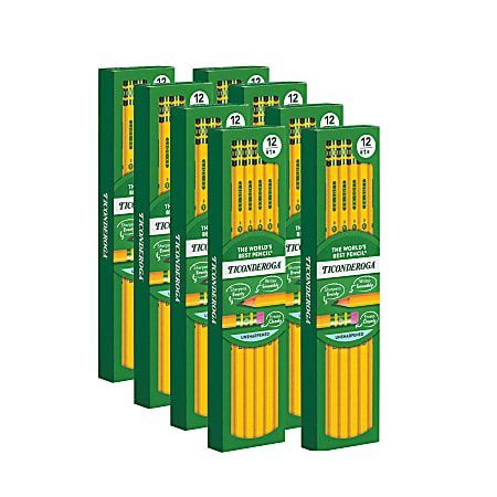 Ticonderoga&reg; Woodcase Pencils, #2 Lead, Soft, Pack of 96