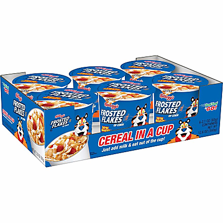 Kelloggs Frosted Flakes Cereal In A Cup 2.1 Oz Pack Of 6 - Office
