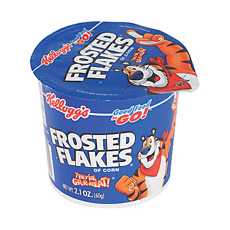 Kellogg's 01468 Frosted Flakes Breakfast Cereal - Pack of 6, 2.1 oz. serving size cups