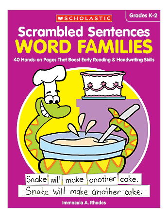 Scholastic Teacher Resources Activity Book Scrambled Sentences, Word Families, Grades K-2