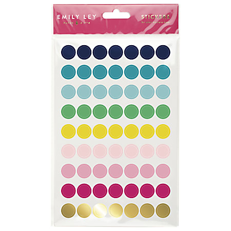 Emily Ley Simplified® System Sticker Sheets, Happy Stripe, 8 1/2" x 5 1/2", Multicolor, 63 Stickers Per Sheet, Pack Of 6 Sheets