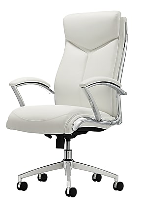 White genuine leather chair shop