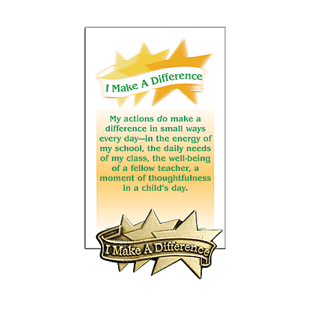 I Make A Difference Lapel Pin, 1 1/8" x 5/8", Gold