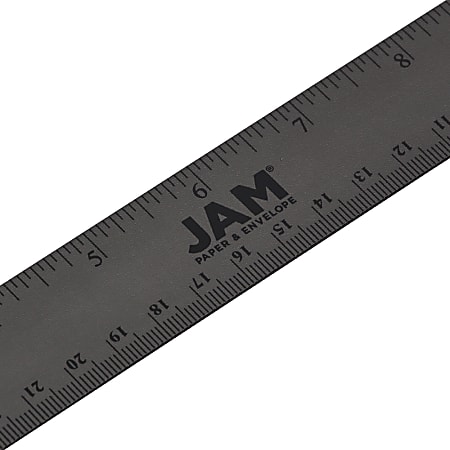 JAM Paper Non Skid Stainless Steel Ruler 12 Gray - Office Depot