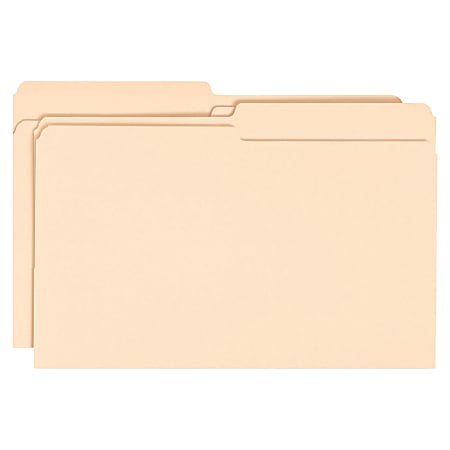 Smead® Manila File Folders, Legal Size, 1/2 Cut, Box Of 100