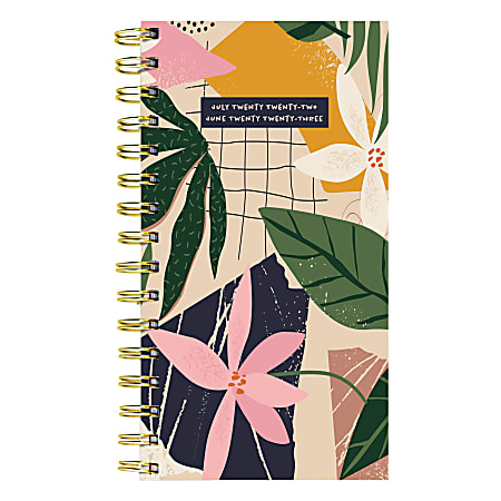 TF Publishing Small Weekly/Monthly Academic Planner, 3-1/2" x 6-1/2", Bloom, July 2022 to June 2023, AY-SWM-23-7512OD