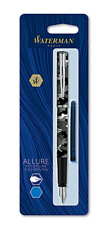 Waterman® Allure Fountain Pen, Fine Point, 0.5 mm, Camouflage Barrel, Blue Ink