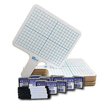 Flipside Two Sided Rectangular Dry-Erase Graphing Paddles With