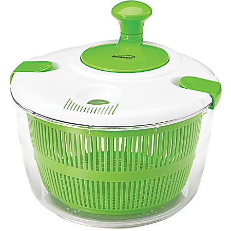 Brentwood Salad Spinner With 5 qt Serving Bowl, Green/White