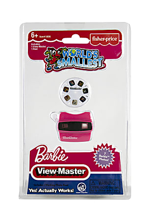 Super Impulse World's Smallest Barbie View Master, 2" x 1-1/4" x 1-1/2", Pink